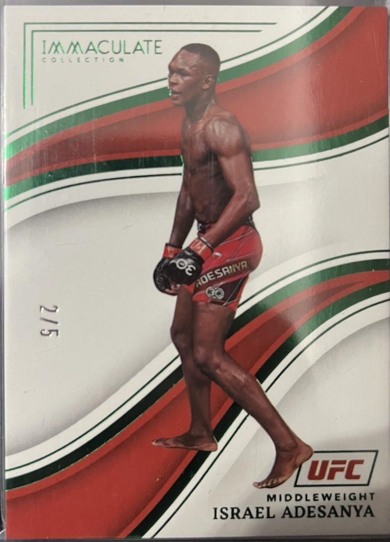 Israel Adesanya 2023 Panini Immaculate Collection UFC Base #89 Green