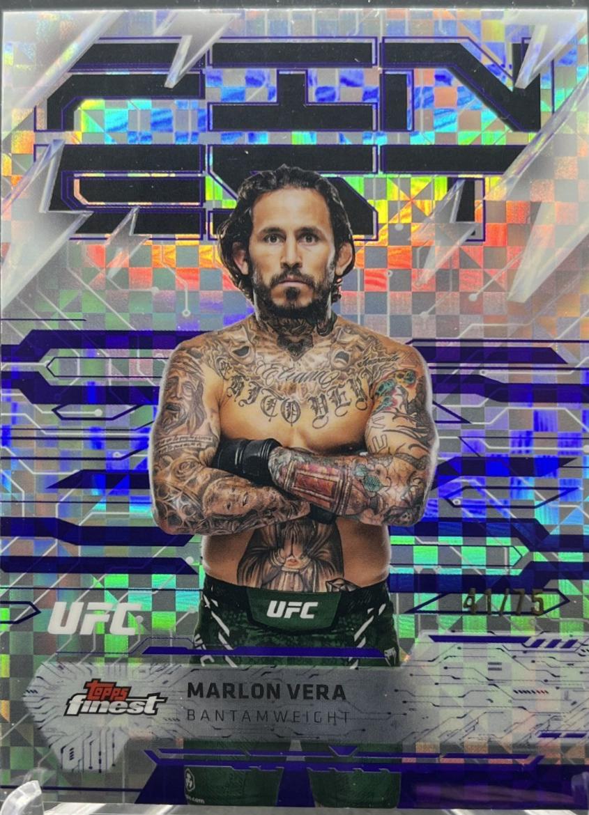 Marlon Vera 2025 Topps Finest UFC Base Rare #213 Purple Checkerboard Refractor