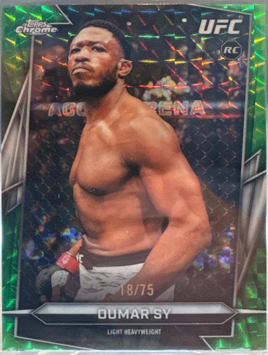 Oumar Sy 2026 Topps Chrome UFC Base #97 Green Geometric Refractor