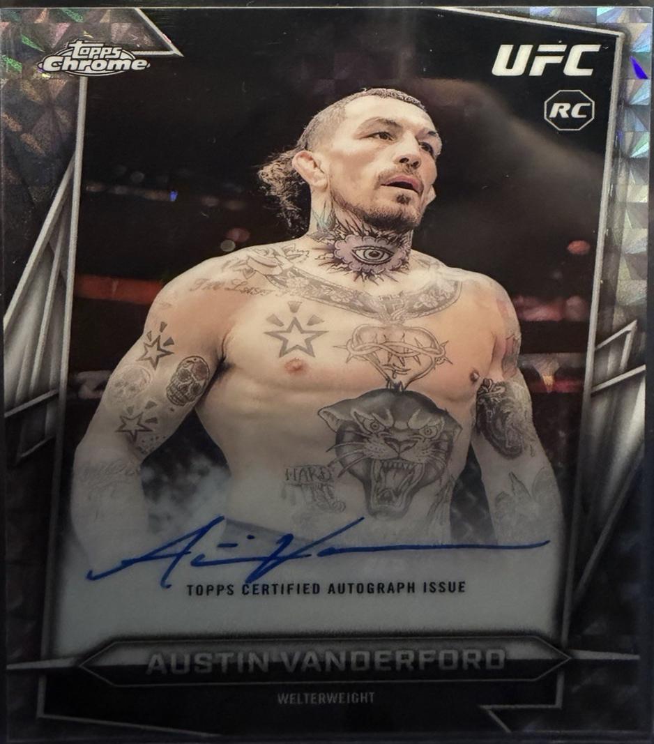 Austin Vanderford 2026 Topps Chrome UFC Base Autographs #BAV-AU Geometric Refractor