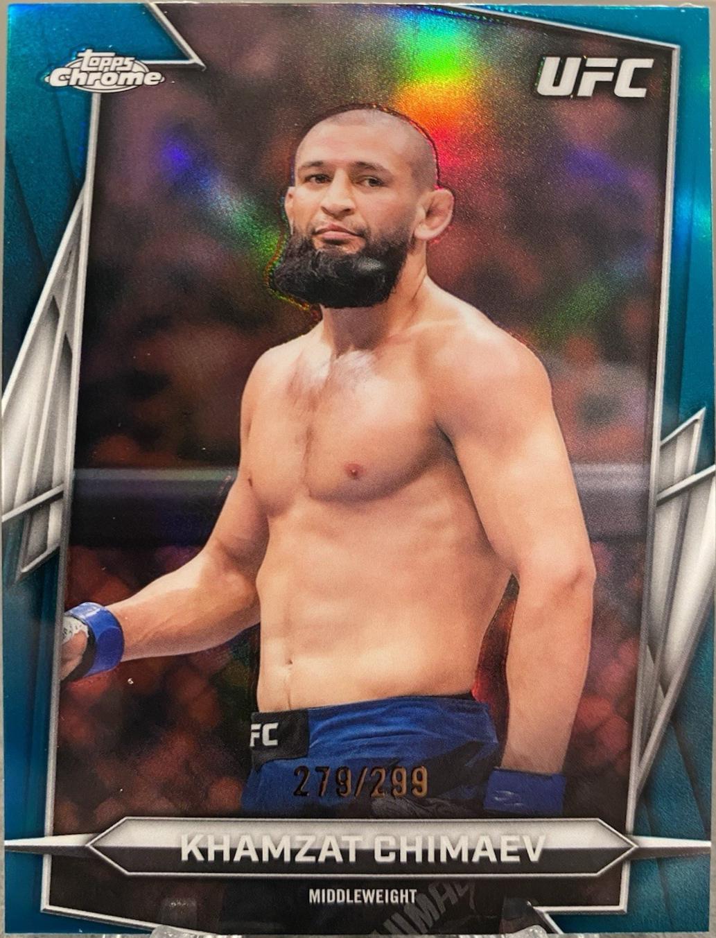Khamzat Chimaev 2026 Topps Chrome UFC Base #125 Teal Refractor
