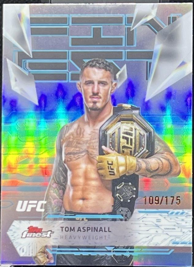 Tom Aspinall 2025 Topps Finest UFC Base Uncommon #120 Blue Refractor