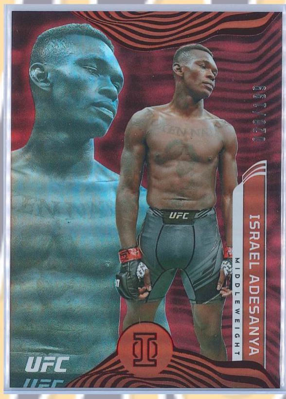 Israel Adesanya 2022 Panini Chronicles UFC Base Illusions #271 Red