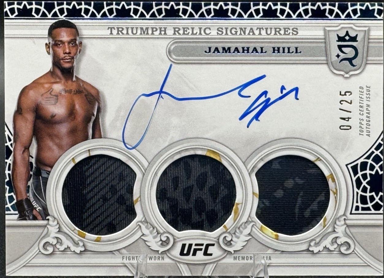 Jamahal Hill 2024 Topps Royalty UFC Triumph Relic Signatures #TRS-JHL Blue