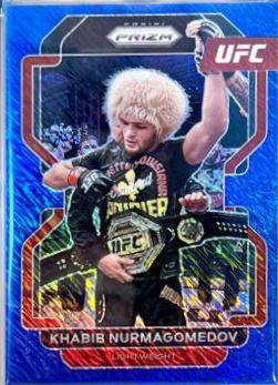 Khabib Nurmagomedov 2022 Panini Prizm UFC Base #196 Blue Shimmer