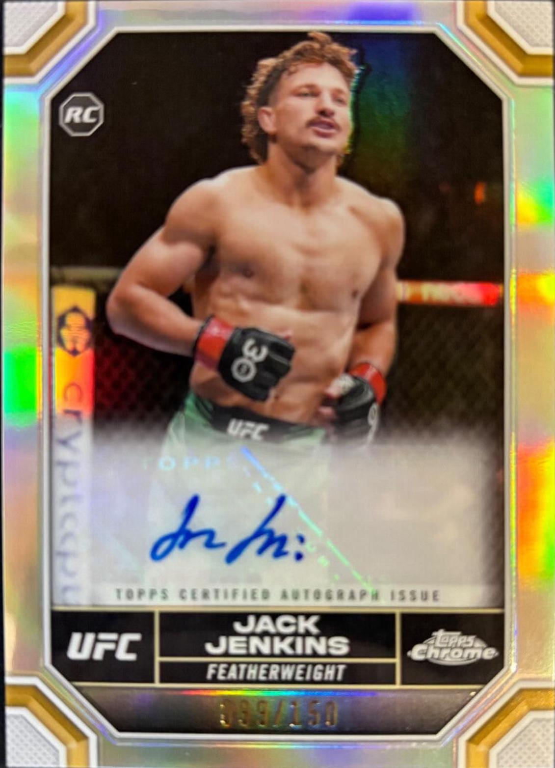 Jack Jenkins 2024 Topps Chrome UFC Chrome Rookie Autographs #CRA-JJE Refractor
