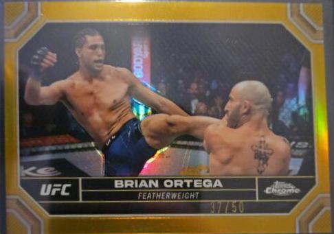 Brian Ortega 2024 Topps Chrome UFC Base #33 Gold Refractor