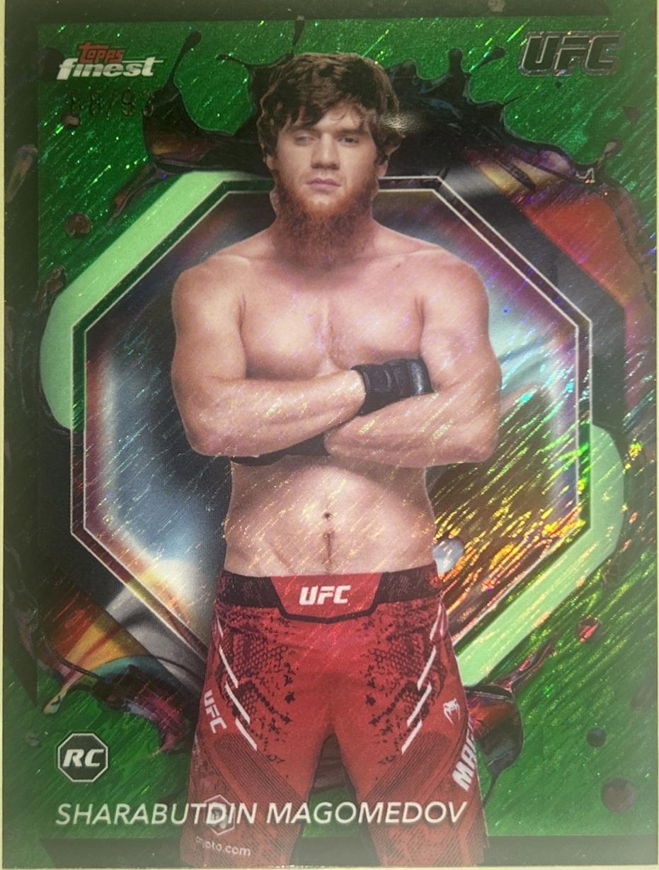 Shara Magomedov 2024 Topps Finest UFC Base Rare #218 Green Shimmer Refractor