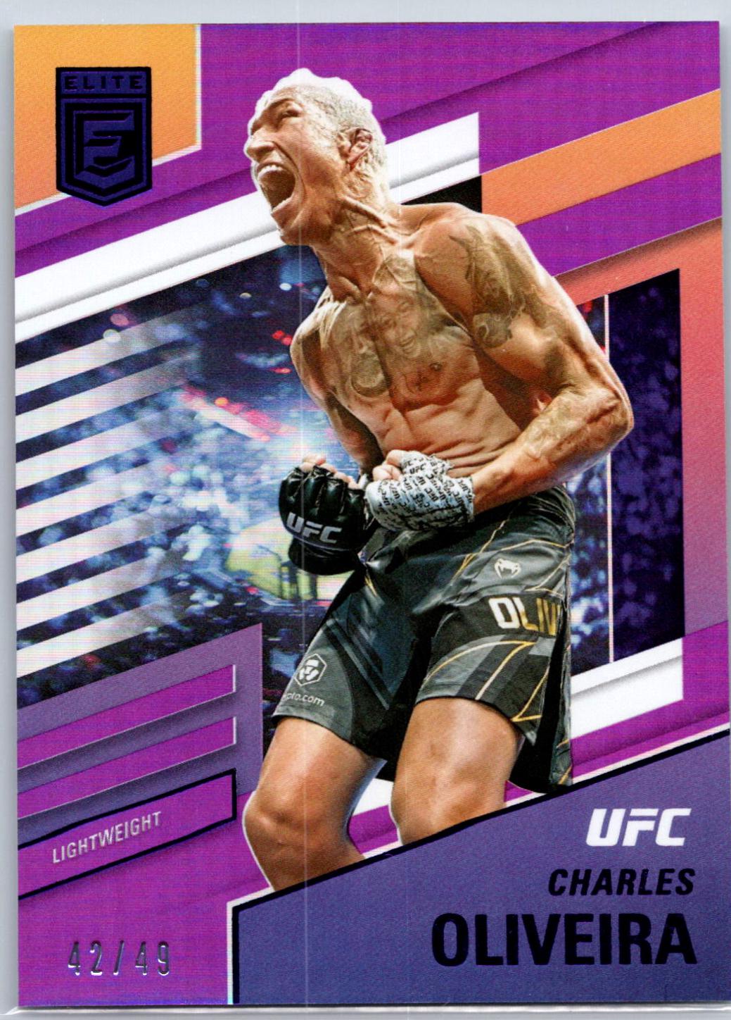 Charles Oliveira 2022 Panini Chronicles UFC Base Elite #255 Purple