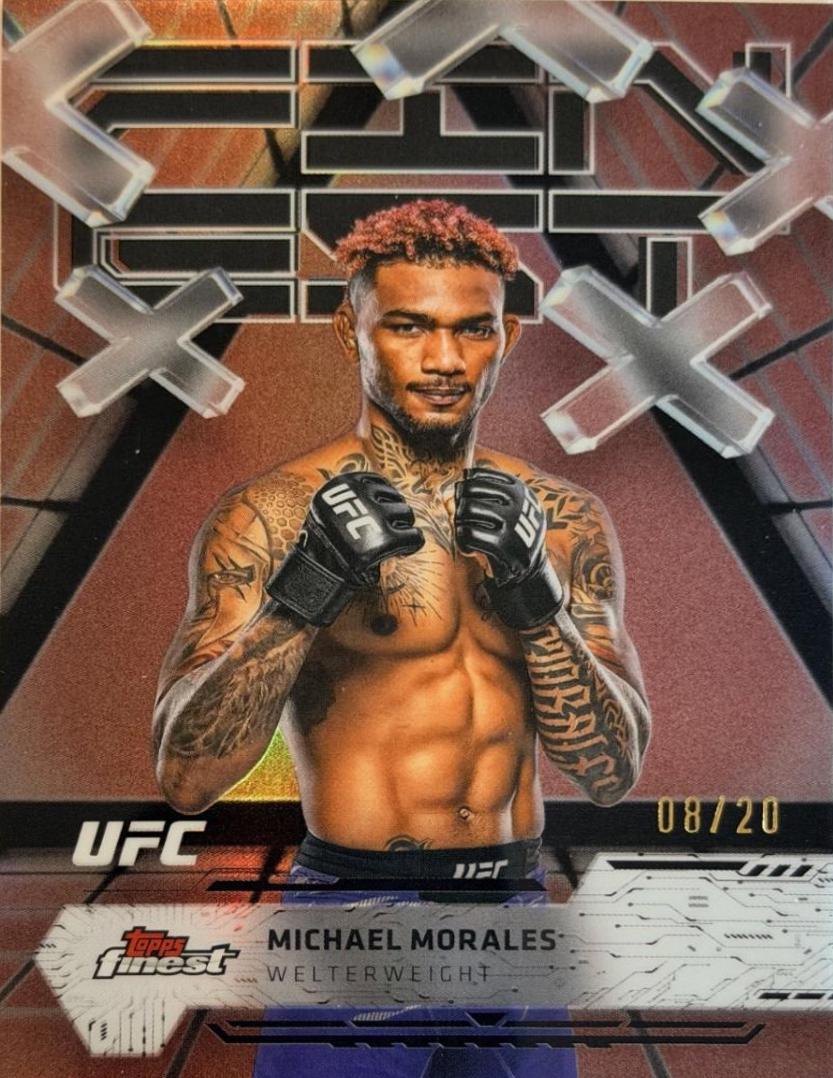 Michael Morales 2025 Topps Finest UFC Base Common #6 Red Black Vapor Refractor
