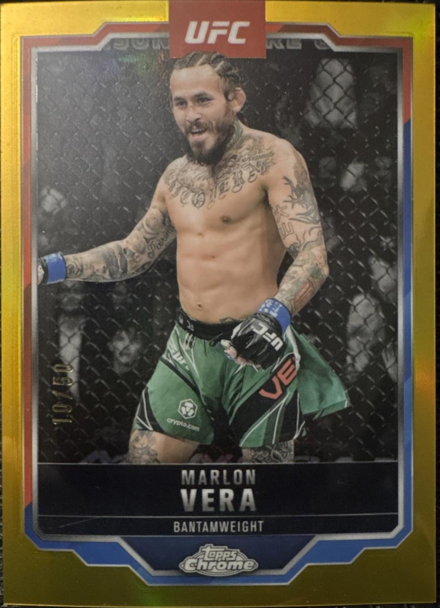 Marlon Vera 2025 Topps Chrome UFC Base #151 Gold Refractor