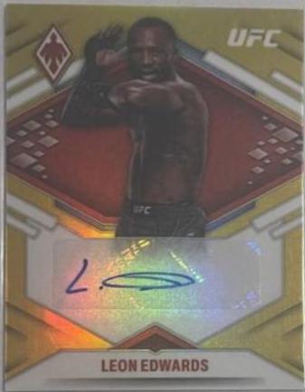 Leon Edwards 2022 Panini Chronicles UFC Phoenix Autographs #1 Gold