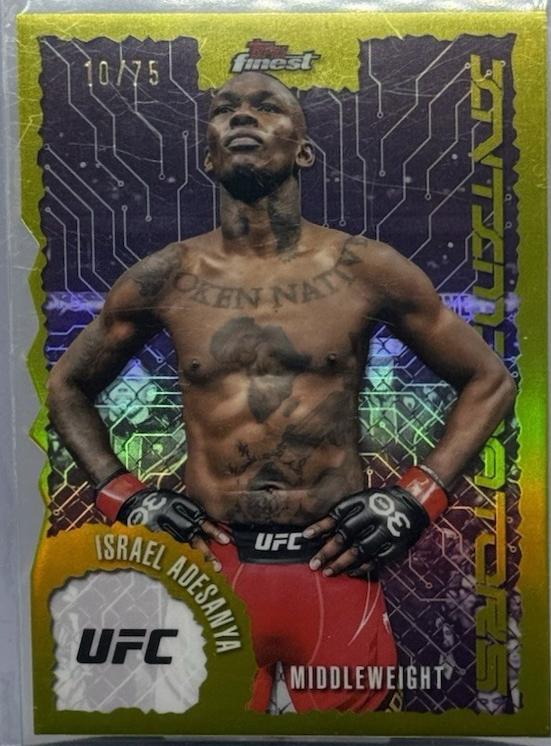 Israel Adesanya 2025 Topps Finest UFC Intimidators #IT-19 Die-Cut Refractor