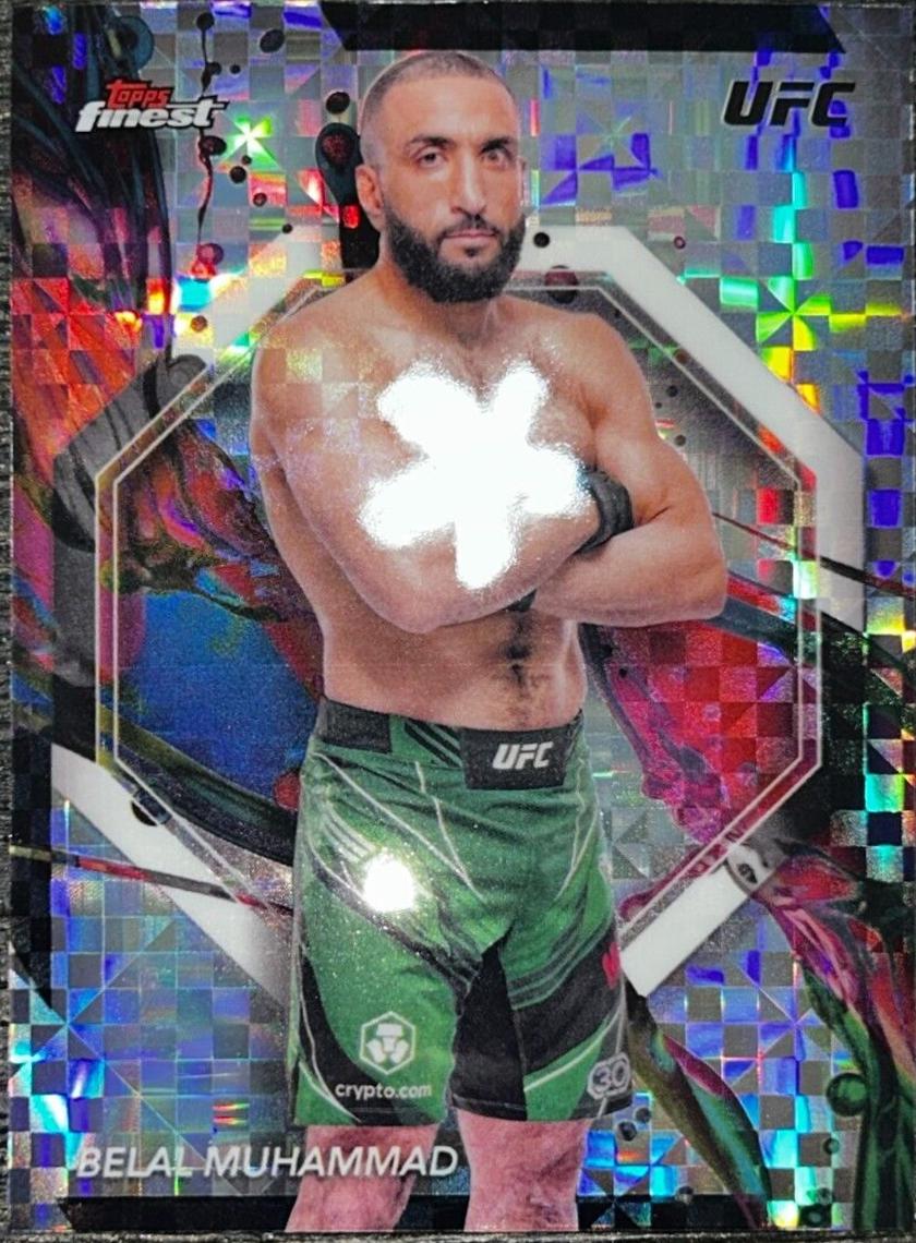 Belal Muhammad 2024 Topps Finest UFC Base Common #37 Checkerboard Refractor