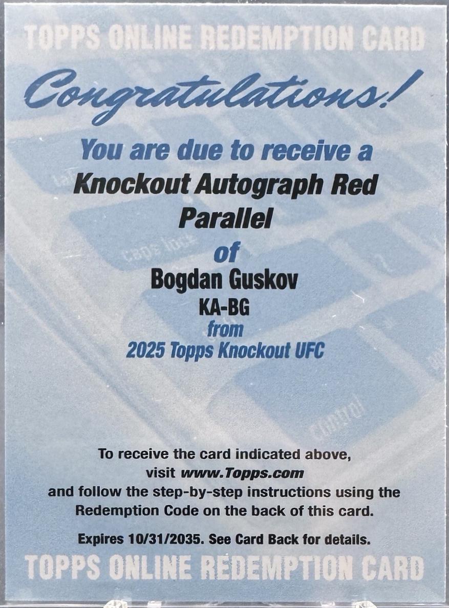 Bogdan Guskov 2025 Topps Knockout UFC Knockout Autographs #KA-BG Red