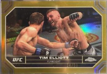 Tim Elliott 2024 Topps Chrome UFC Base #185 Gold Refractor