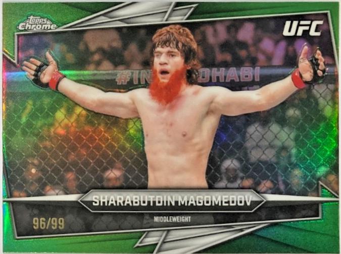 Shara Magomedov 2026 Topps Chrome UFC Base #21 Green Refractor