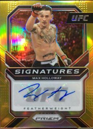Max Holloway 2021 Panini Prizm UFC Signatures #14 Gold