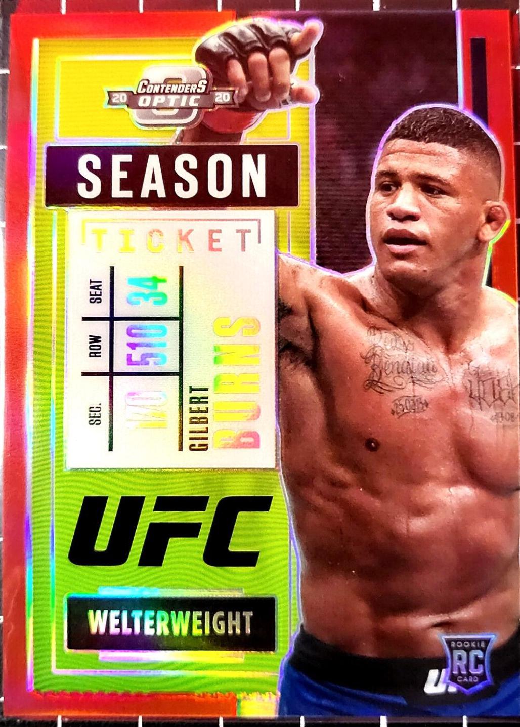 Gilbert Burns 2021 Panini Chronicles UFC Base Contenders Optic Season Ticket #264 Red