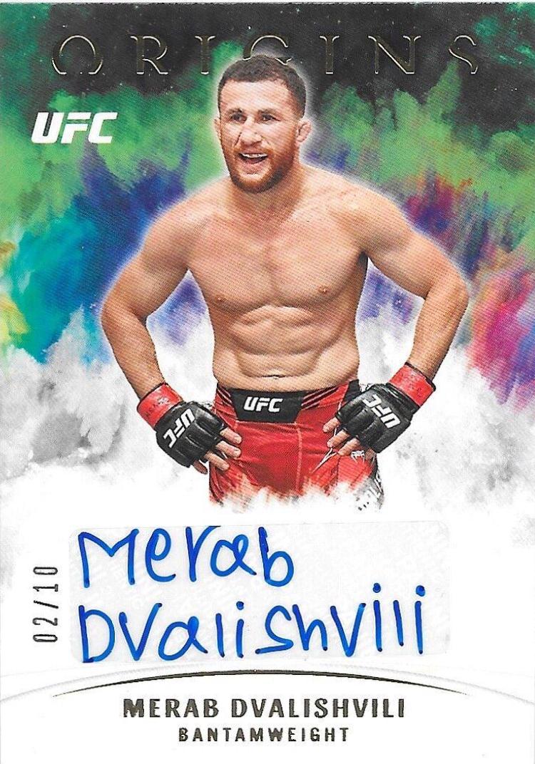 Merab Dvalishvili 2022 Panini Chronicles UFC Origins Autographs #OA-MDV Gold