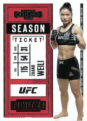 Zhang Weili 2021 Panini Chronicles UFC Base Contenders Season Ticket #10 Blue