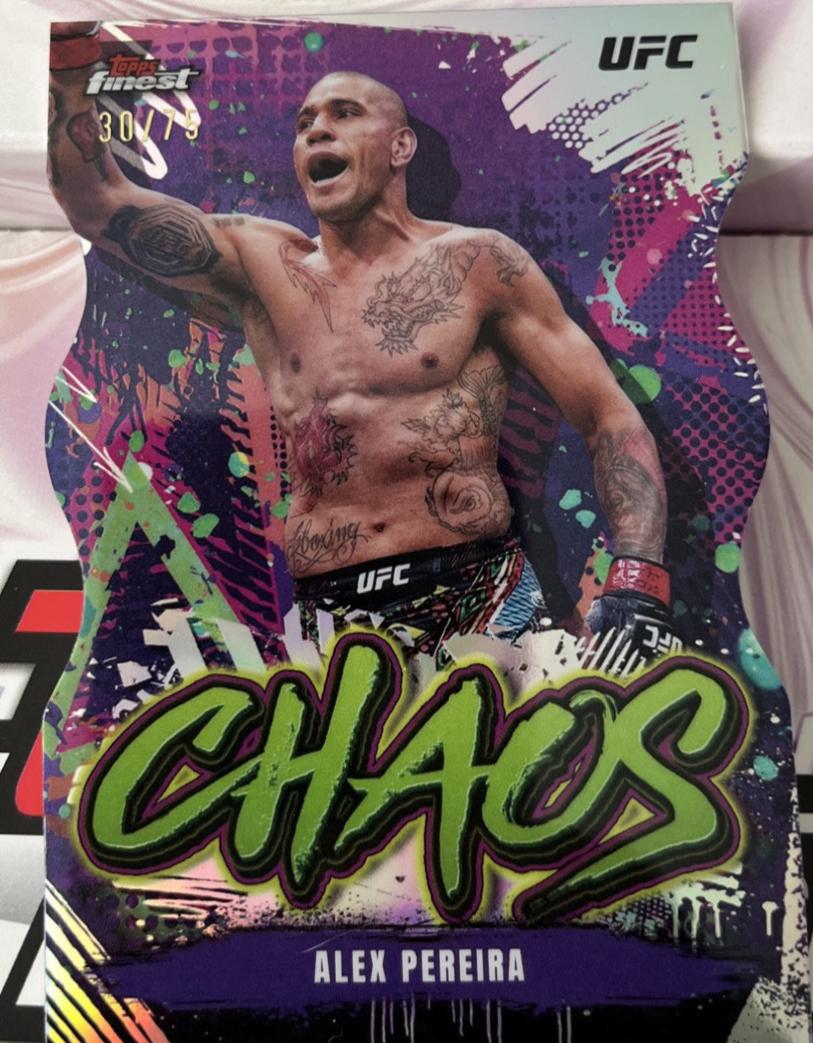 Alex Pereira 2024 Topps Finest UFC Chaos #CHA-24 Die-Cut Refractor