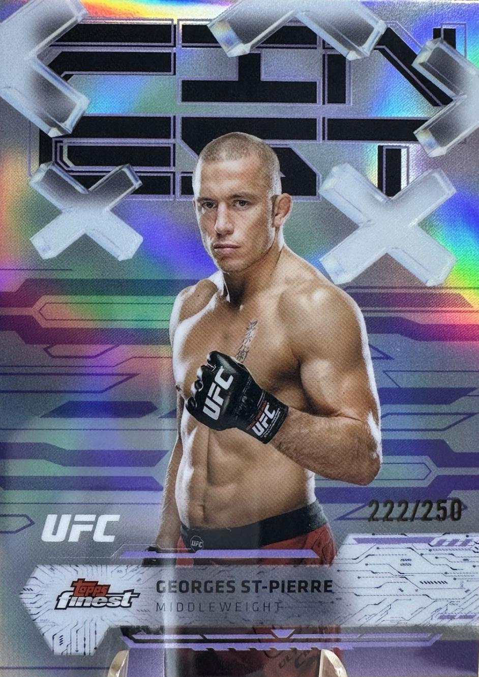 Georges St-Pierre 2025 Topps Finest UFC Base Common #70 Purple Refractor