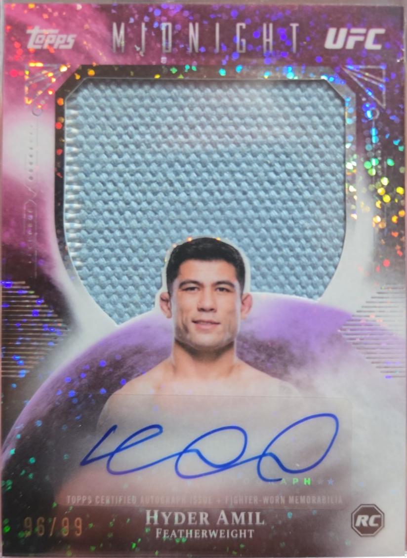 Hyder Amil 2026 Topps Midnight UFC Rookie Relic Autographs #RRA-HA Twilight