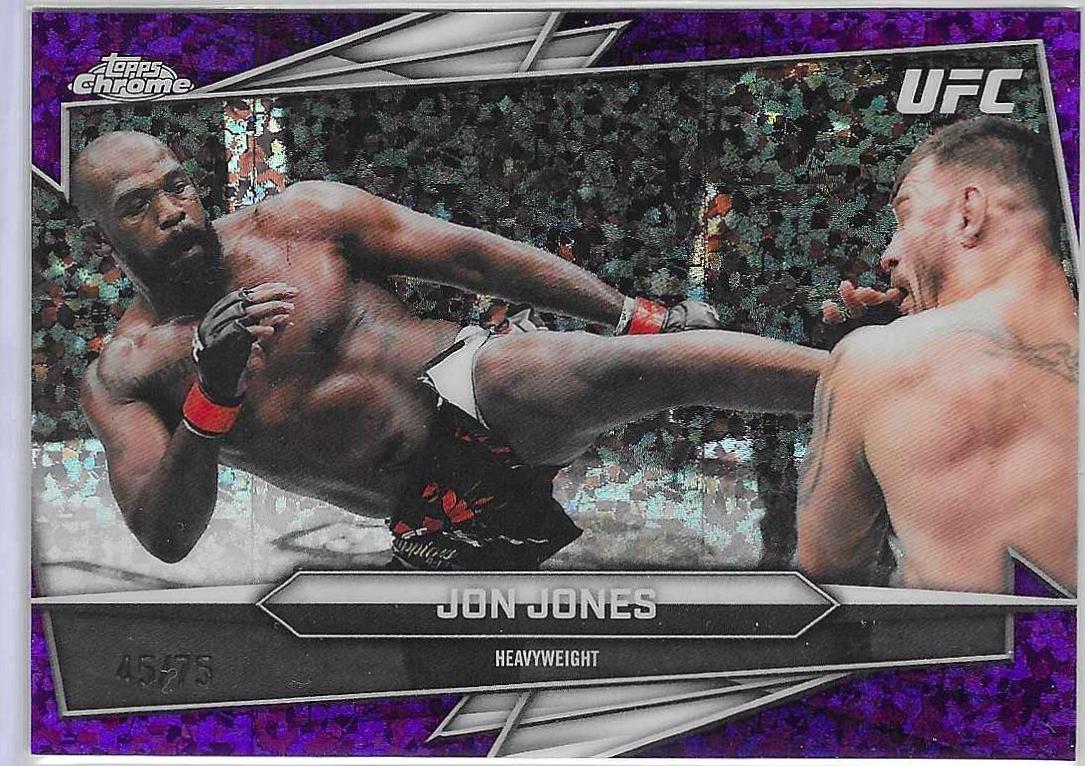 Jon Jones 2026 Topps Chrome UFC Base #36 Purple Mini Diamonds Refractor