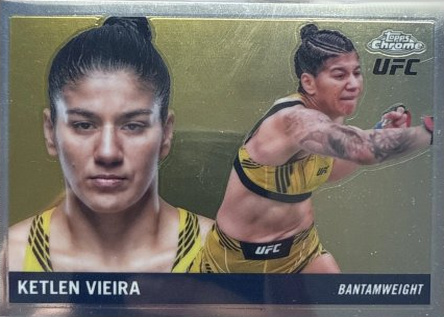 Ketlen Vieira 2025 Topps Chrome UFC 1955 Topps #55T-14 Gold Refractor
