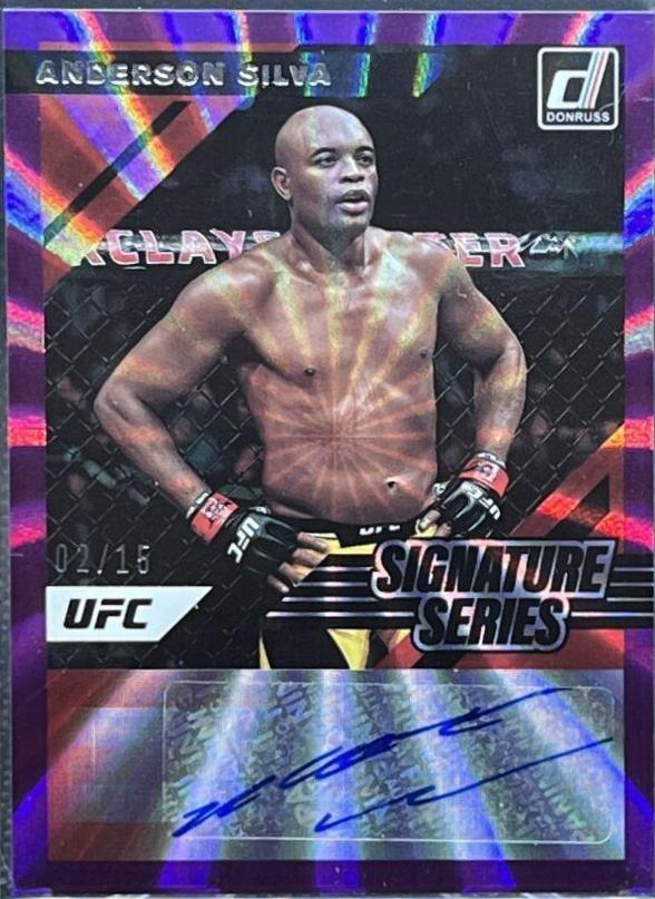 Anderson Silva 2022 Panini Donruss UFC Signature Series #90 Purple Laser