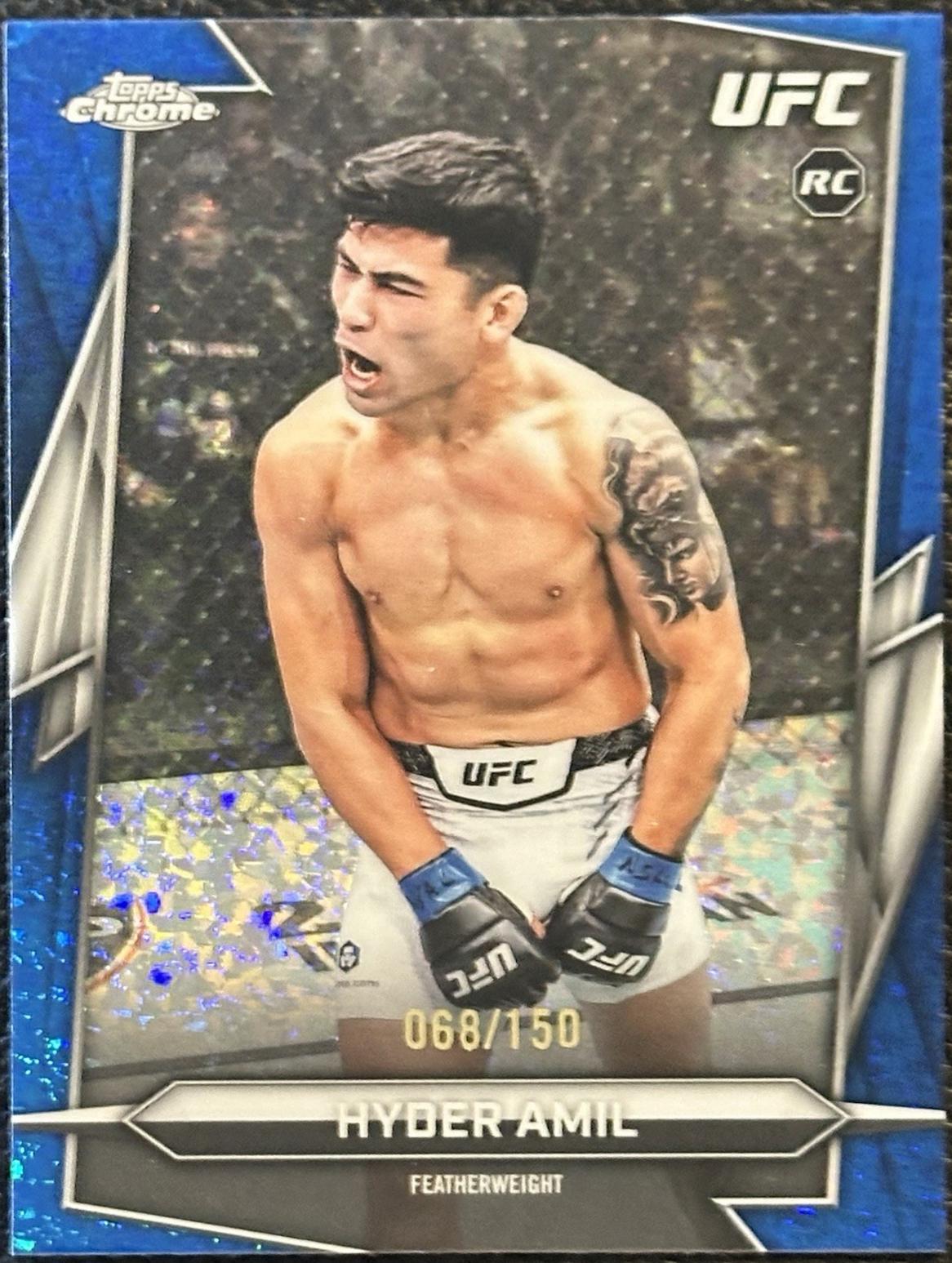 Hyder Amil 2026 Topps Chrome UFC Base #199 Blue Mini Diamonds Refractor