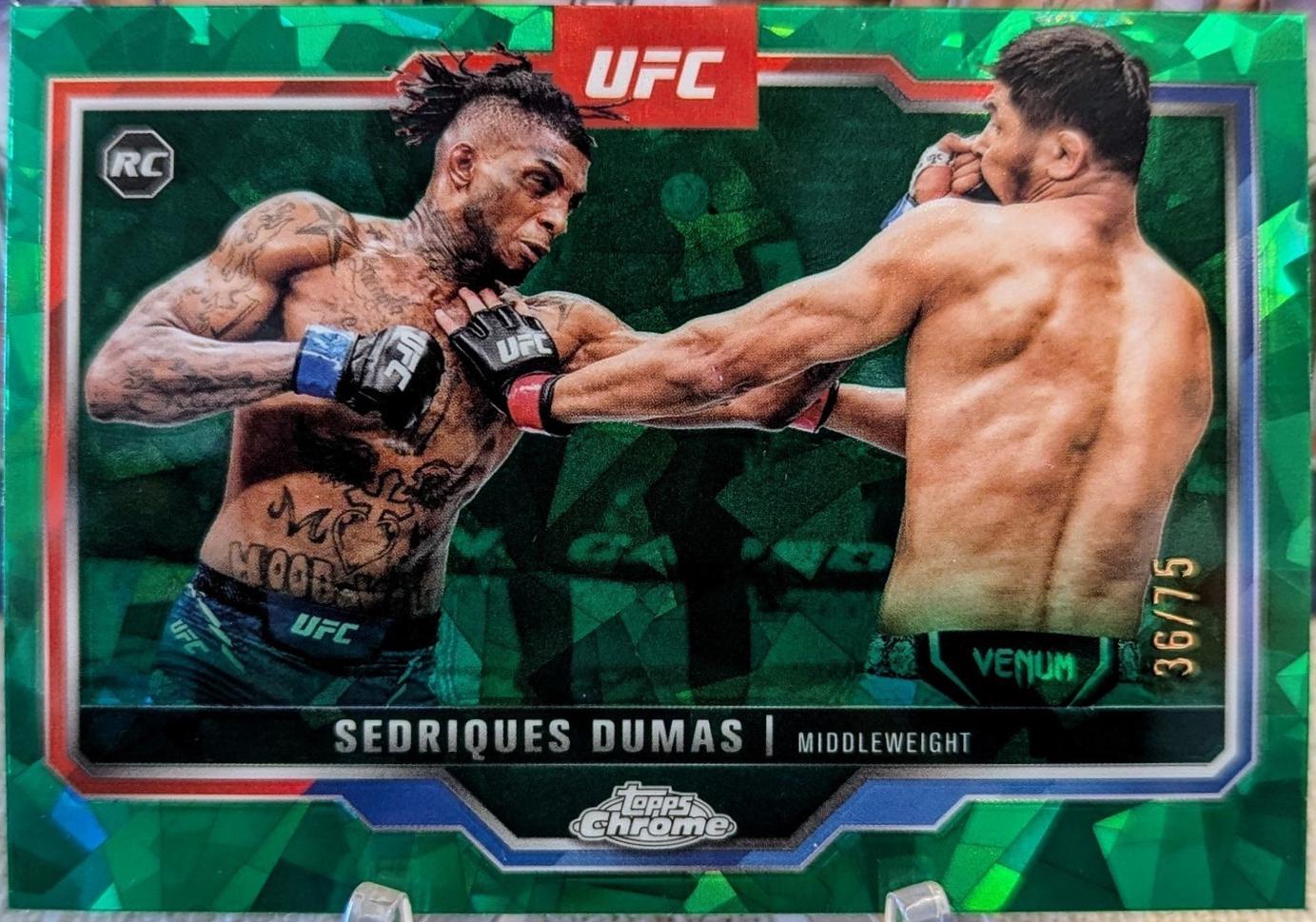 Sedriques Dumas 2025 Topps Chrome Sapphire UFC Base Sapphire #6 Green Sapphire