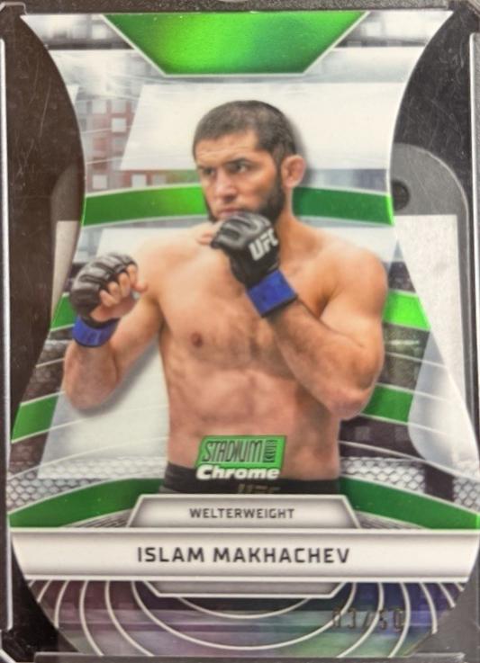 Islam Makhachev 2026 Topps Stadium Club UFC Triumvirates #TV-2 Green Refractor
