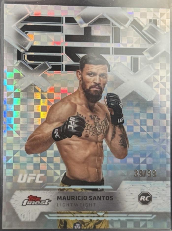 Mauricio Ruffy 2025 Topps Finest UFC Base Common #52 Blue Checkerboard Refractor