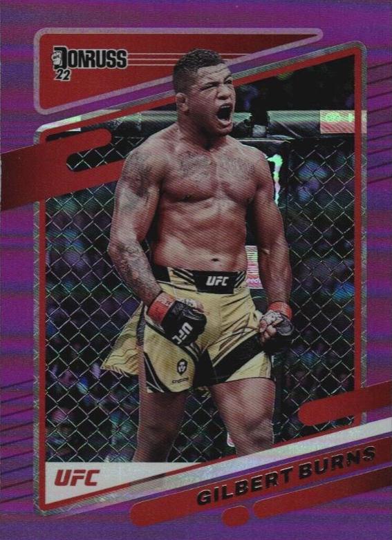 Gilbert Burns 2022 Panini Donruss UFC Base #79 Purple Flood