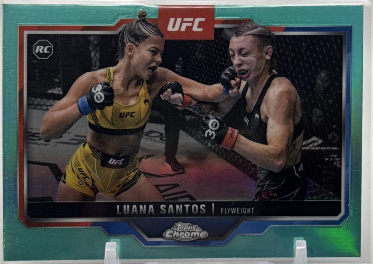Luana Santos 2025 Topps Chrome UFC Base #103 Aqua Refractor