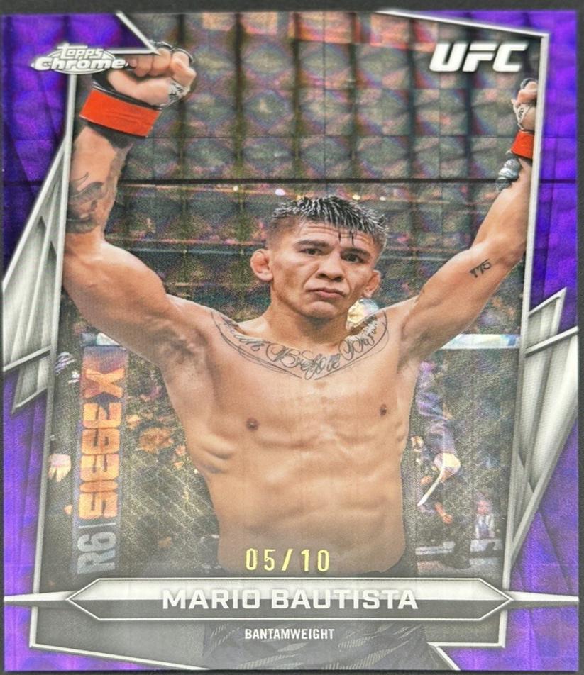Mario Bautista 2026 Topps Chrome UFC Base #62 Purple Geometric Refractor