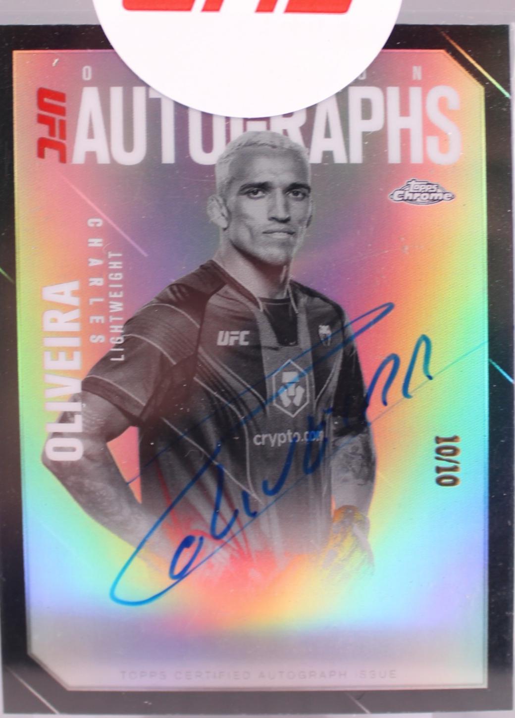 Charles Oliveira 2025 Topps Chrome UFC Octagon Legends Autographs #OLA-CO Black Refractor
