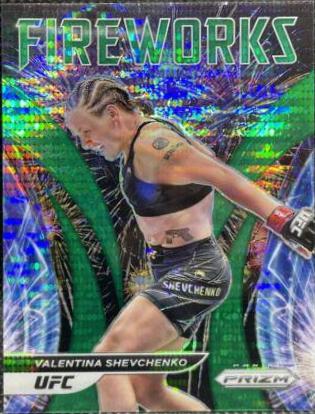 Valentina Shevchenko 2022 Panini Prizm UFC Fireworks #23 Green Pulsar