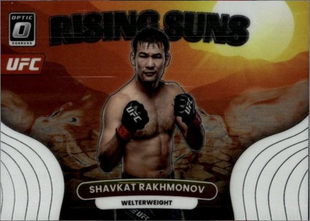 Shavkat Rakhmonov 2023 Panini Donruss Optic UFC Rising Suns #10 Gold Vinyl