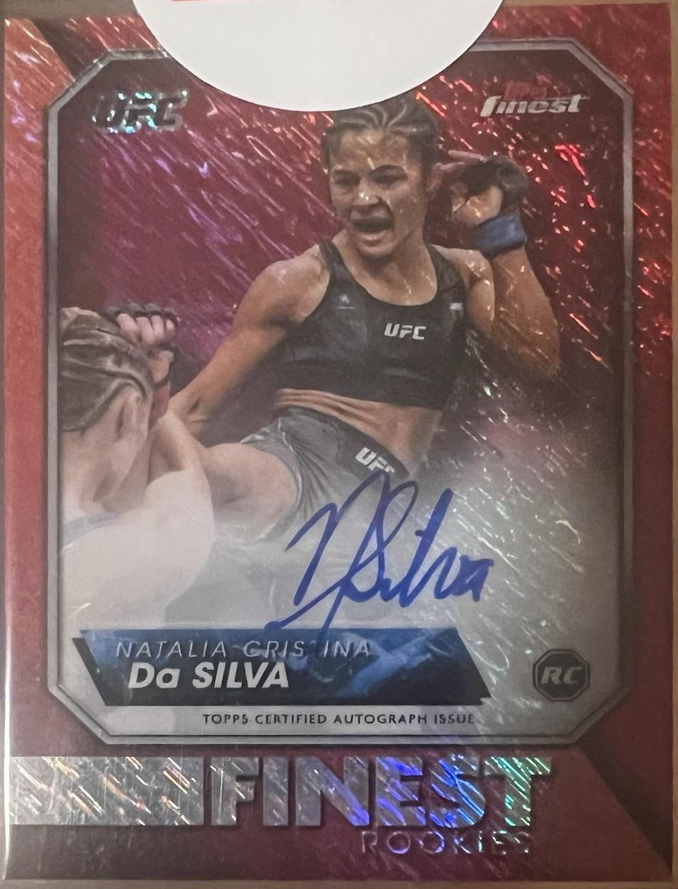 Natalia Silva 2024 Topps Finest UFC Rookie Finest Autographs #RFA-NS Red Shimmer Refractor