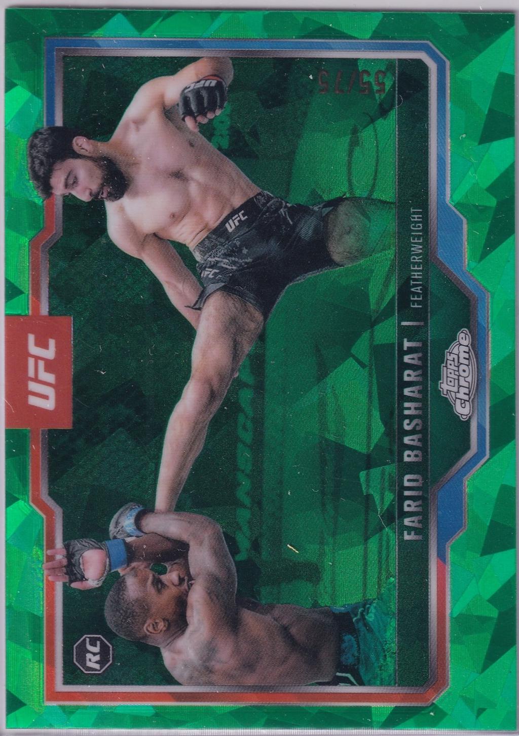Farid Basharat 2025 Topps Chrome Sapphire UFC Base Sapphire #132 Green Sapphire