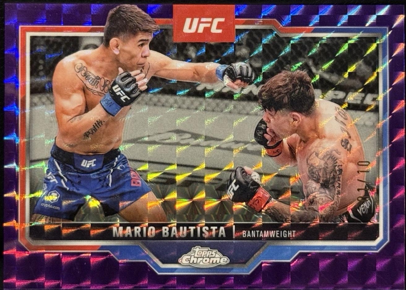 Mario Bautista 2025 Topps Chrome UFC Base #98 Purple Geometric Refractor