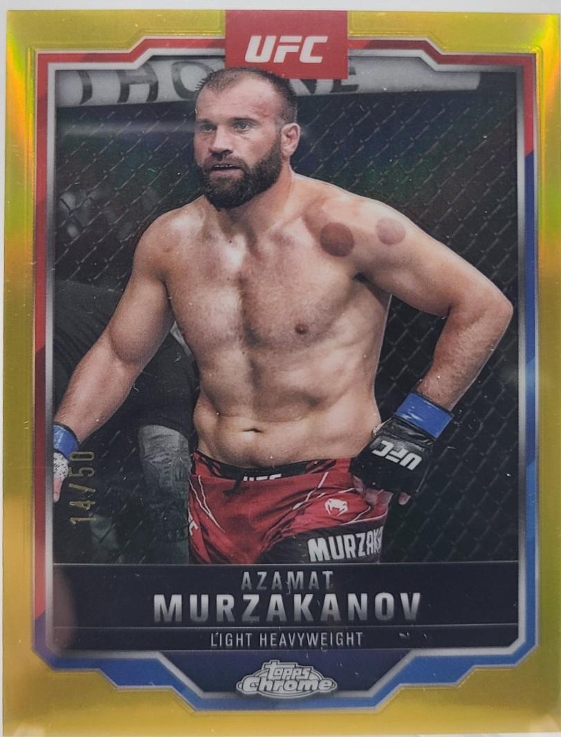 Azamat Murzakanov 2025 Topps Chrome UFC Base #168 Gold Refractor