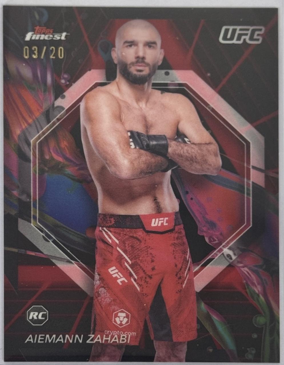 Aiemann Zahabi 2024 Topps Finest UFC Base Common #77 Red Black Vapor Refractor
