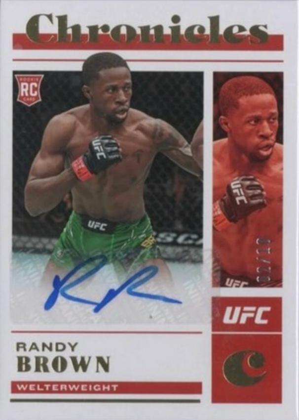 Randy Brown 2023 Panini Chronicles UFC Chronicles Signatures #13 Gold