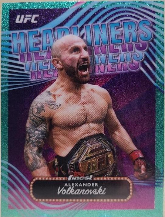 Alexander Volkanovski 2024 Topps Finest UFC Headliners #HDL-19 Aqua Glitter Refractor