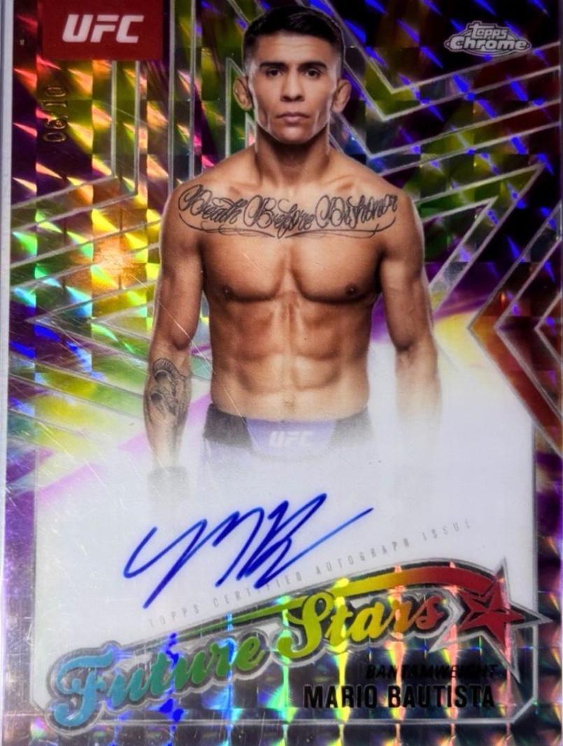 Mario Bautista 2025 Topps Chrome UFC Future Stars Autographs #FSA-MB Geometric Purple Refractor