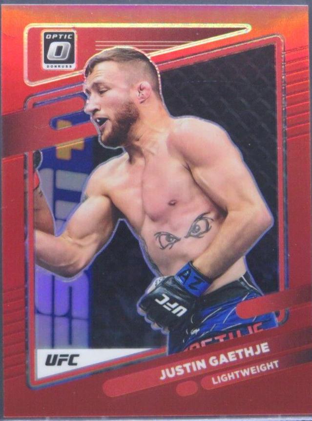 Justin Gaethje 2022 Panini Donruss Optic UFC Base #98 Red